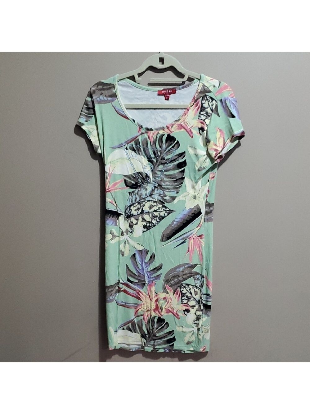 Guess Tropical Leaf Print Dress Size XL